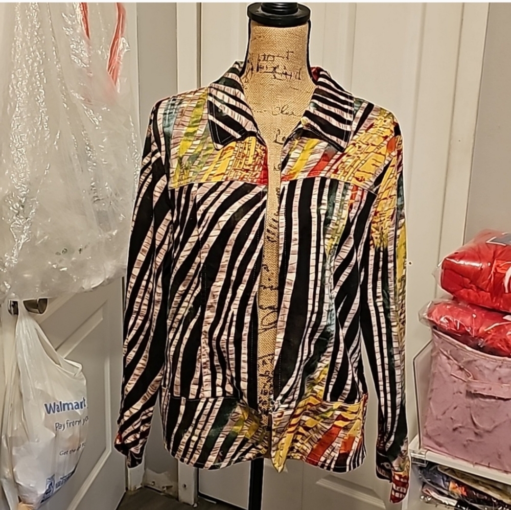 Vibrant Zebra Print Blazer with Artistic Flair